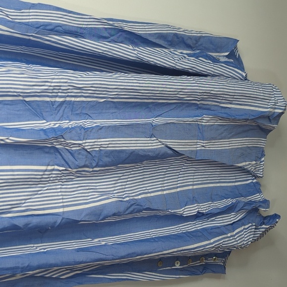 Single Thread Blue Striped Sleeveless Split Short Shift Dres Plus Women's 2X NWT - Picture 5 of 11